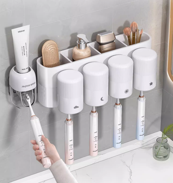 Joybos® Wall Mounted Toothbrush Holder with Toothpaste Dispenser Z165