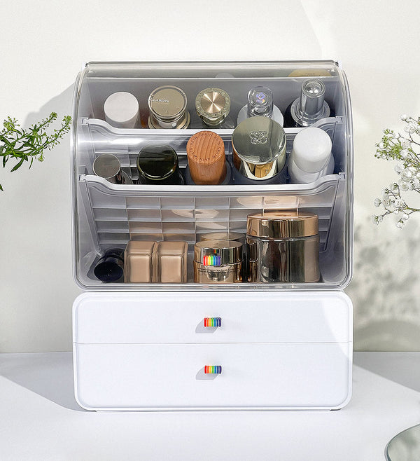 Joybos® Cosmetic Storage Box with Lid and 2 Spacious Drawers Z160